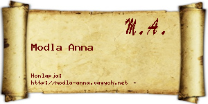 Modla Anna névjegykártya